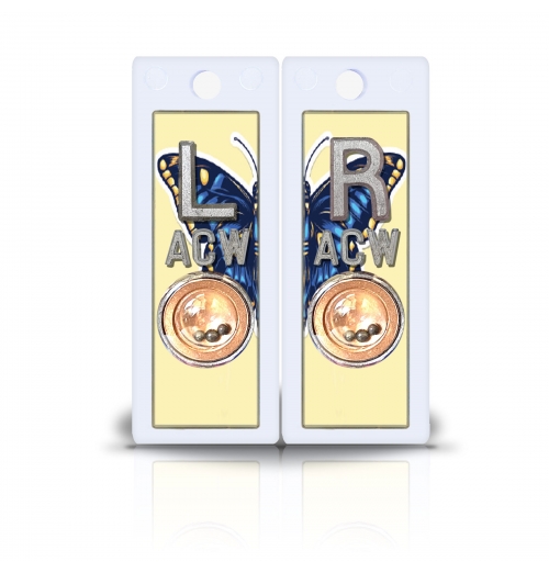 2 1/2" Height Non Sticky Positioning Xray Markers- Blue Butterfly Graphic 